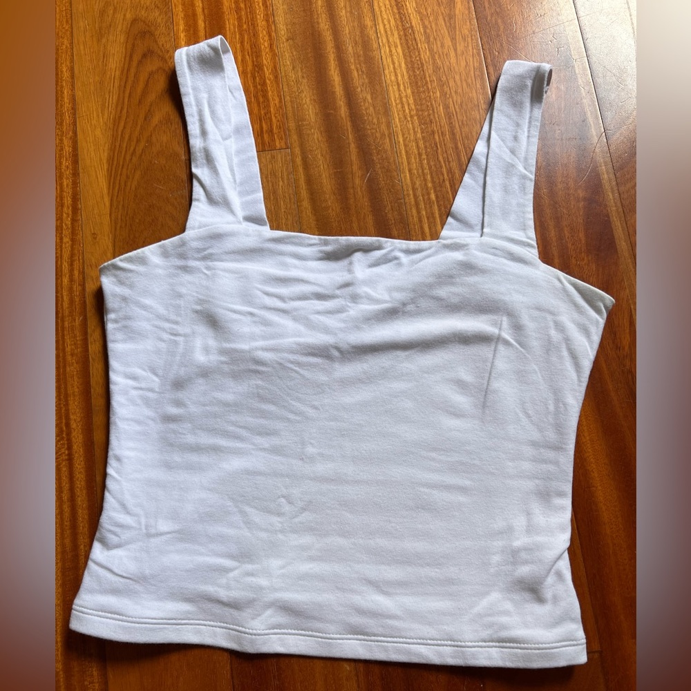 A&F soft collection crop white tank top